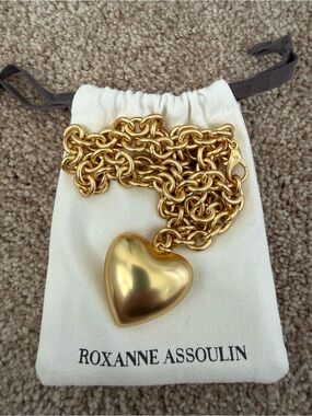 Roxanne Assoulin Gold Heart Pendant Statement Necklace